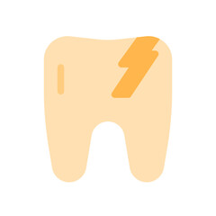 cracked tooth. This is a vector single icon with a flat style. Suitable for any purpose, such as website design, mobile app design, logo design, pattern design, etc.