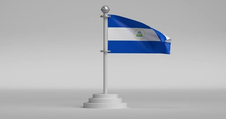 Nicaragua Flag 4K Animation White Background