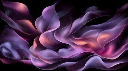 Obraz premium Abstract Fluid Waves Spectacle in Vibrant Purple and Pink Hues Creating Dynamic Visual Flow