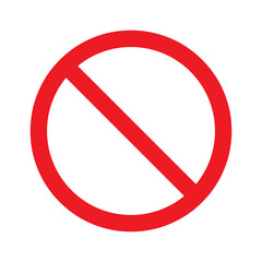 Red prohibition sign. No entry symbol. Prohibited circle. Restriction sign