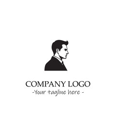 a Man silhouette black and white illustration for logo company vector image