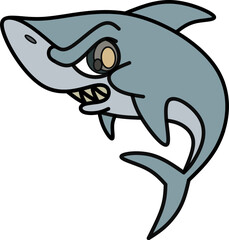 Naklejka premium Angry shark cartoon vector,angry shark design vector,angry shark design image on white background 