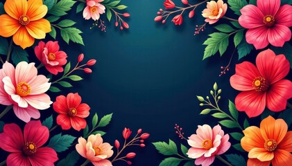 Bold, vibrant floral motif; densely packed blossoms, background, vibrant floral, blossom