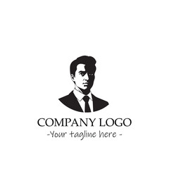 a Man silhouette black and white illustration for logo company vector image