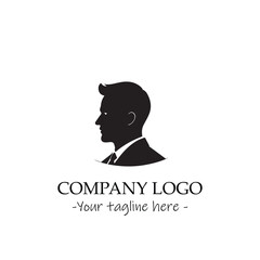 a Man silhouette black and white illustration for logo company vector image