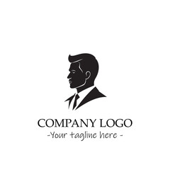 a Man silhouette black and white illustration for logo company vector image