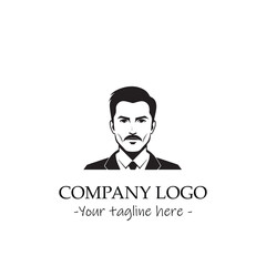 a Man silhouette black and white illustration for logo company vector image