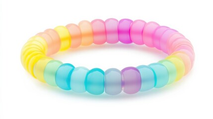 Obraz premium Pastel Bracelet on White Background for Festival Events