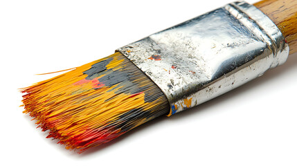 Used Paintbrush Closeup.