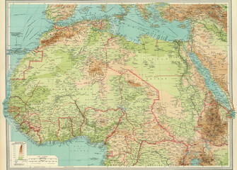 Naklejka premium Antique map of Africa.