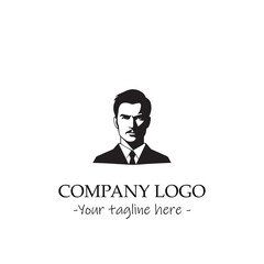 a Man silhouette black and white illustration for logo company vector image