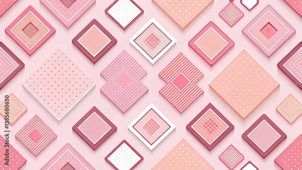 Poster a modern, abstract background featuring a repeating geometric pattern of stylized diamonds and squar