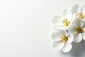 Delicate white blossoms against a pure white backdrop , white background, image, beauty