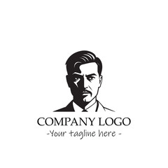 a Man silhouette black and white illustration for logo company vector image
