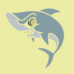 Angry shark cartoon image,shark cartoon design vector,angry shark stock vector,angry shark illustration on colorful background 