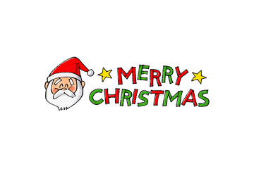 サンタとメリークリスマスの文字