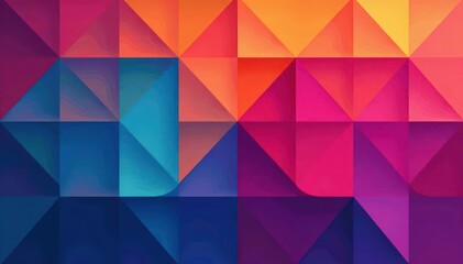 Obraz premium Geometric interlocking shapes, vibrant color gradient seamless repeat , surface, style