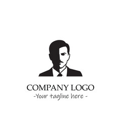 a Man silhouette black and white illustration for logo company vector image