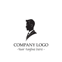 a Man silhouette black and white illustration for logo company vector image