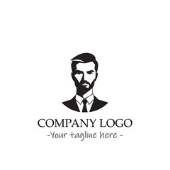 a Man silhouette black and white illustration for logo company vector image