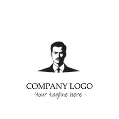 a Man silhouette black and white illustration for logo company vector image