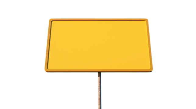 Blank Yellow Sign on PNG Transparent, Blank Space Mockup
