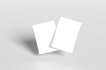Vector white sheet of paper. Realistic blank A4 format paper template with shadow. Flyer, cover, brochure mockup design.