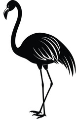 Fototapeta premium Vector flat flamingo silhouette isolated on white background
