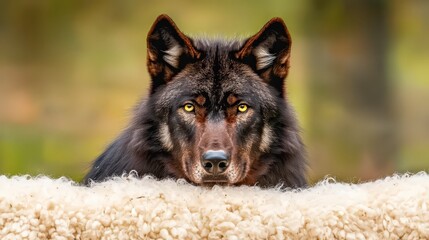 Majestic Black Wolf  Sheepfold  Wildlife  Predator  Nature  Animal Portrait  HDR  High Res