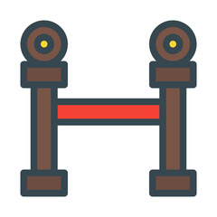 red carpet cinema. This is a vector single icon with a filled outline style. Suitable for any purpose, such as website design, mobile app design, logo design, pattern design, etc.