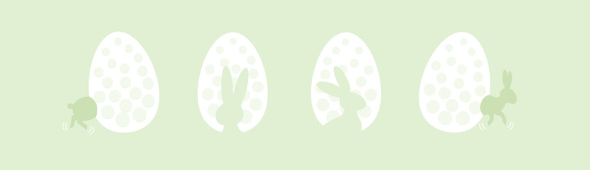 Easter egg background, Easter egg hunting. Bunny silhouette on Easter egg,Easter Silhouette, paper cut