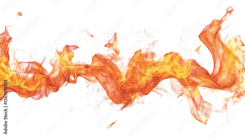 Poster a dynamic representation of flames with swirling patterns of orange and red conveying energy and mov