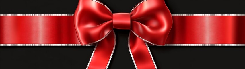 Red Ribbon Bow on Black.