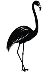 silhouette flamingo bird vector illustration clipart