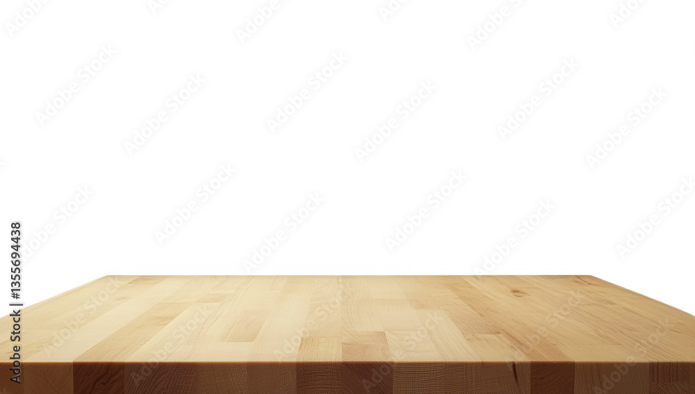Aufkleber a clean minimalist wooden table against a plain background suggesting a versatile space for various 