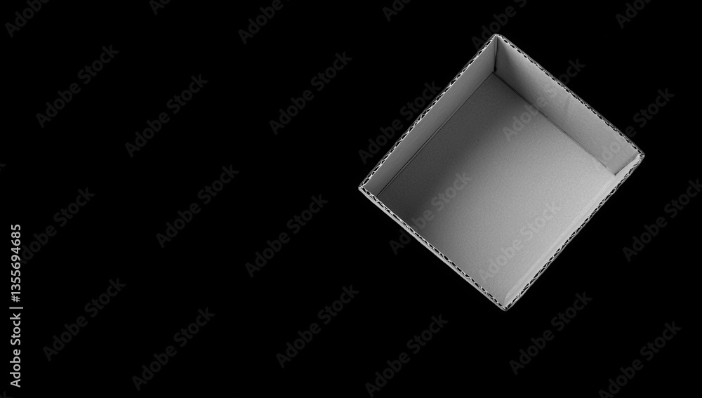 Poster a simple empty cardboard box sits on a clean white surface symbolizing storage packaging and organiz