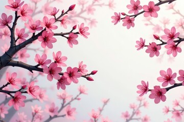 Obraz premium Intricate sakura branch pattern, repeating motif, pastel hues , floral pattern, sakura, japanese design