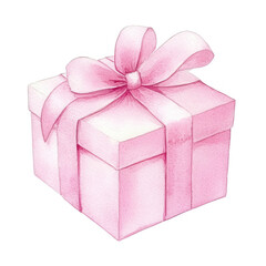 Obraz premium a beautifully illustrated pink gift box with a ribbon symbolizing celebration and generosity perfect for occasions like birthdays holidays or special events
