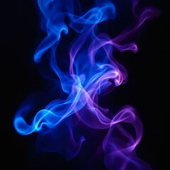 Naklejka premium Vibrant Blue and Purple Flames Flickering on Dark Background, Mesmerizing Fire Motion Stock Photo