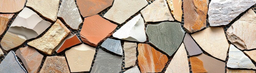 Artistic mosaic wall design in urban setting contemporary style textured materials aesthetic perspective