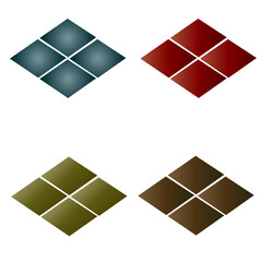 カラー家紋：武田菱（透過可）