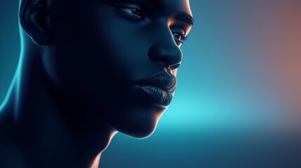 Serene Black Woman Portrait  3D Render  Cinematic Lighting  High Resolution
