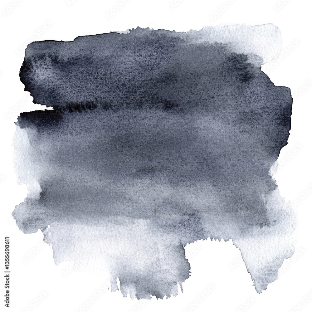 Poster a dark abstract watercolor splash with varying shades of gray creating a moody and textured appearan