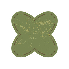 Brutalist abstract shape sticker. Bold icon with grunge texture and flat form. Contemporary figure, minimal element, geometric style, modern vibe, potential for trendy applications.