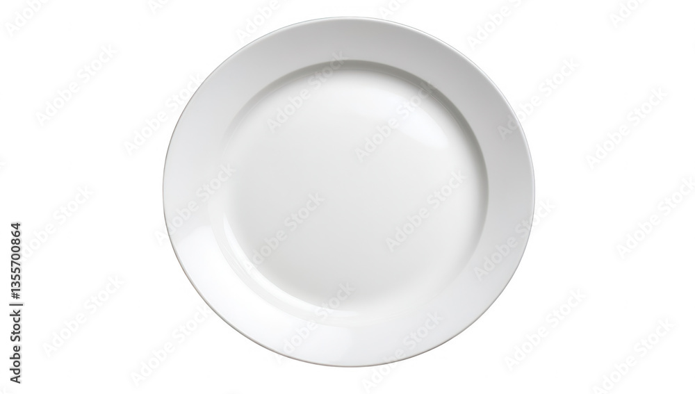 Poster a simple white plate is shown against a plain background emphasizing its clean design and functional