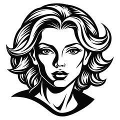 Woman face silhouette vector