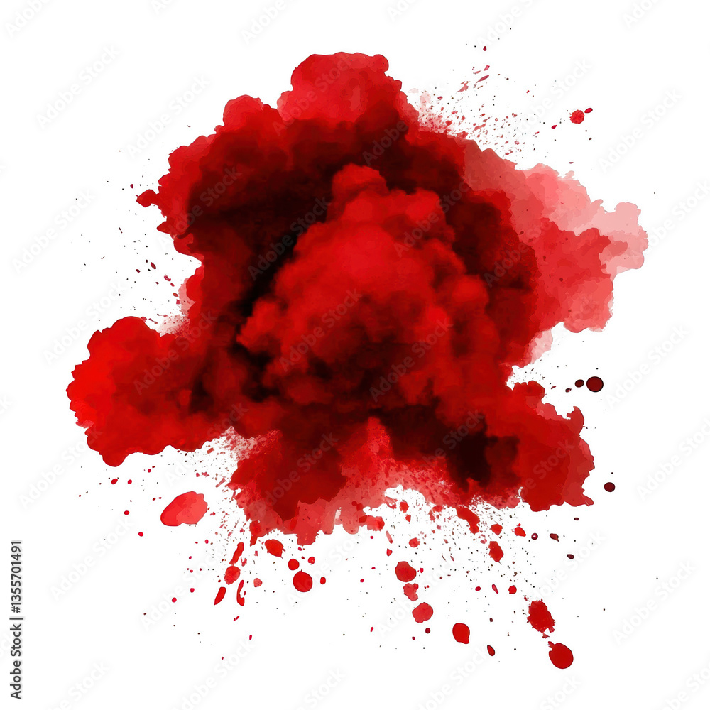 Fototapete a vibrant red cloud of paint or smoke creating an abstract and dynamic visual effect with splashes a