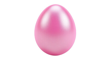 a shiny pink egg sits centered against a white background showcasing a smooth reflective surface that suggests a decorative or artistic purpose possibly for celebrations or themed events