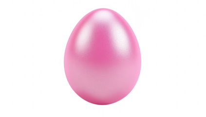a shiny pink egg sits centered against a white background showcasing a smooth reflective surface that suggests a decorative or artistic purpose possibly for celebrations or themed events