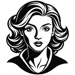 Young woman s side view portrait in horizontal silhouette